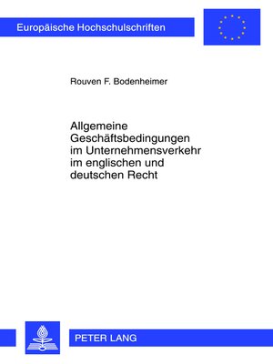 cover image of Allgemeine Geschaeftsbedingungen im Unternehmensverkehr im englischen und deutschen Recht